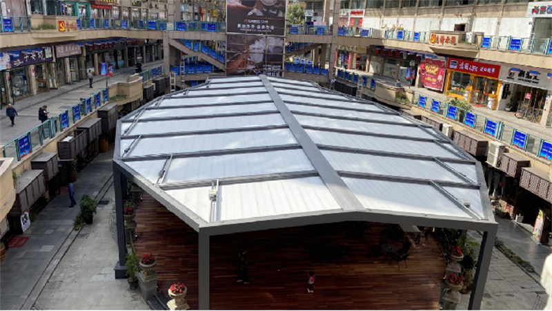 sunke9800l电动伸缩天幕棚